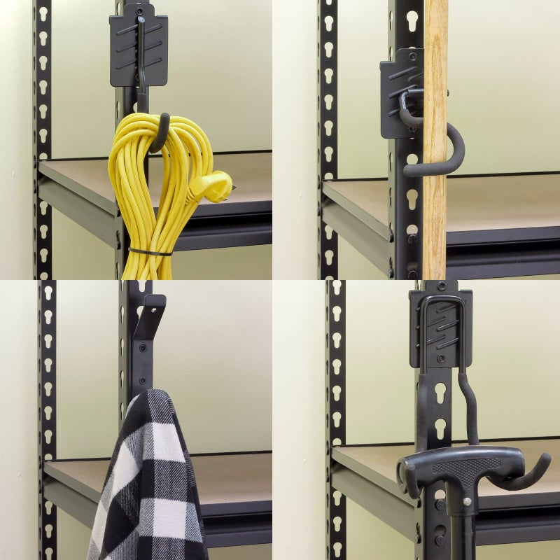 Wallmaster Boltless Shelving Hook Organizer Kit,7 Pcs Adjustable Storage Hanging Accessories for 1.5 inch Keyhole Rack,Garage Heavy Duty Tool Storage System - Image 5