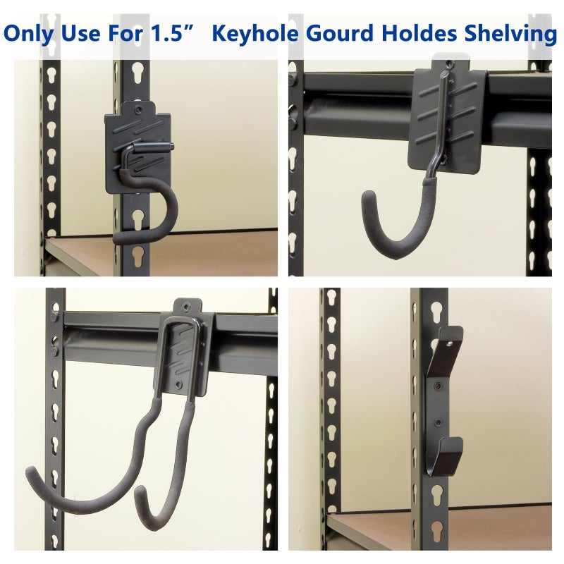 Wallmaster Boltless Shelving Hook Organizer Kit,7 Pcs Adjustable Storage Hanging Accessories for 1.5 inch Keyhole Rack,Garage Heavy Duty Tool Storage System - Image 3