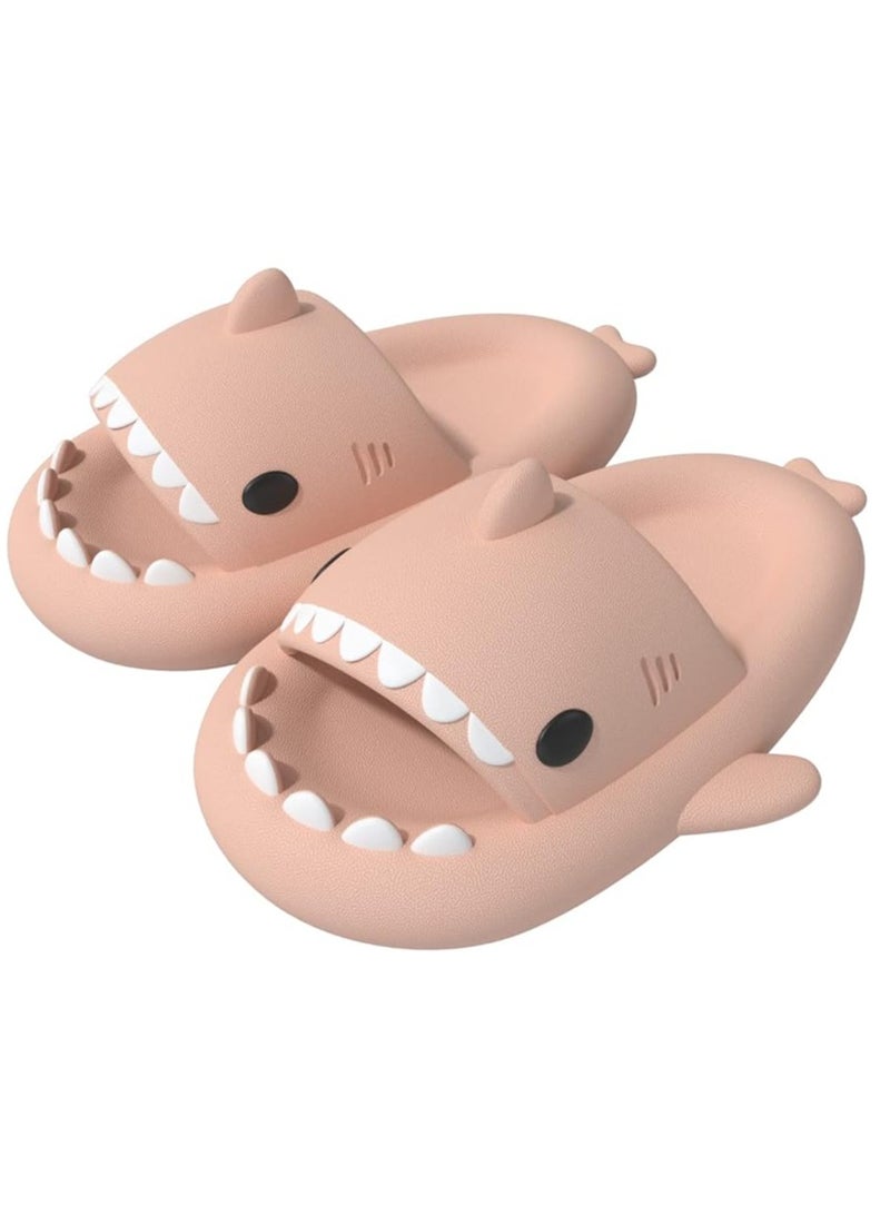 Alissa Kids Shark Themed Shark Slippers Cute Slipper Anti-Slip Novelty Open Toe Slides For Boy Girls (Pink-26-27EU) - Image 2