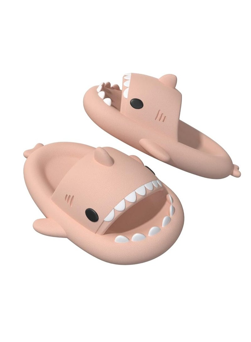 Alissa Kids Shark Themed Shark Slippers Cute Slipper Anti-Slip Novelty Open Toe Slides For Boy Girls (Pink-26-27EU) - Image 3