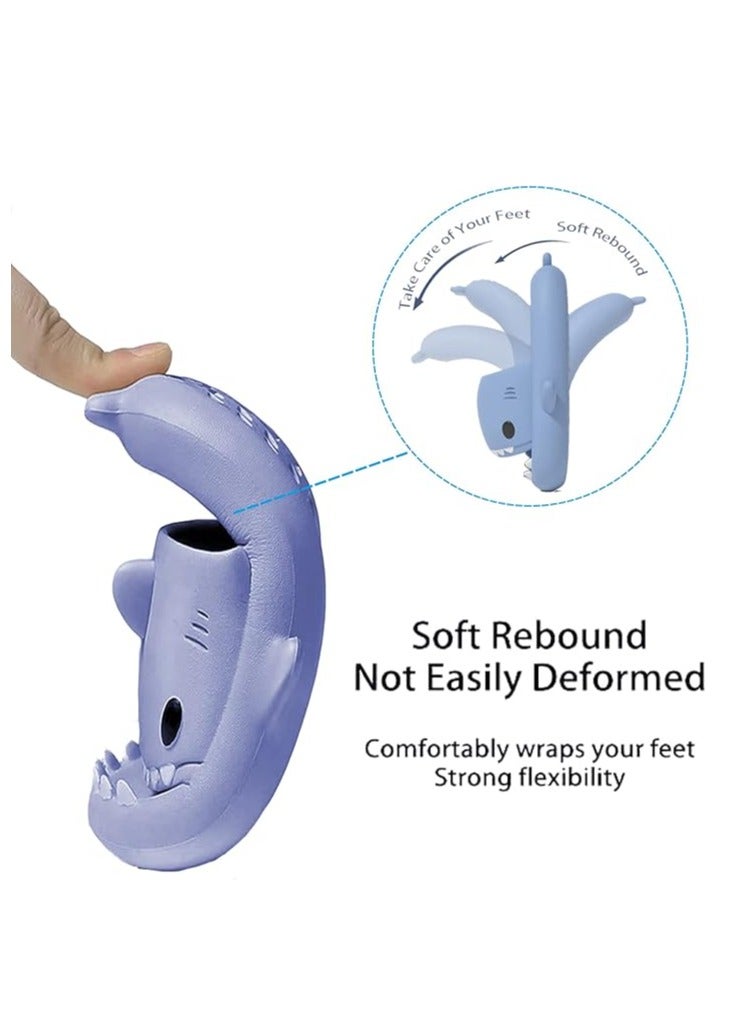 Alissa Kids Shark Themed Shark Slippers Cute Slipper Anti-Slip Novelty Open Toe Slides For Boy Girls (Pink-26-27EU) - Image 4