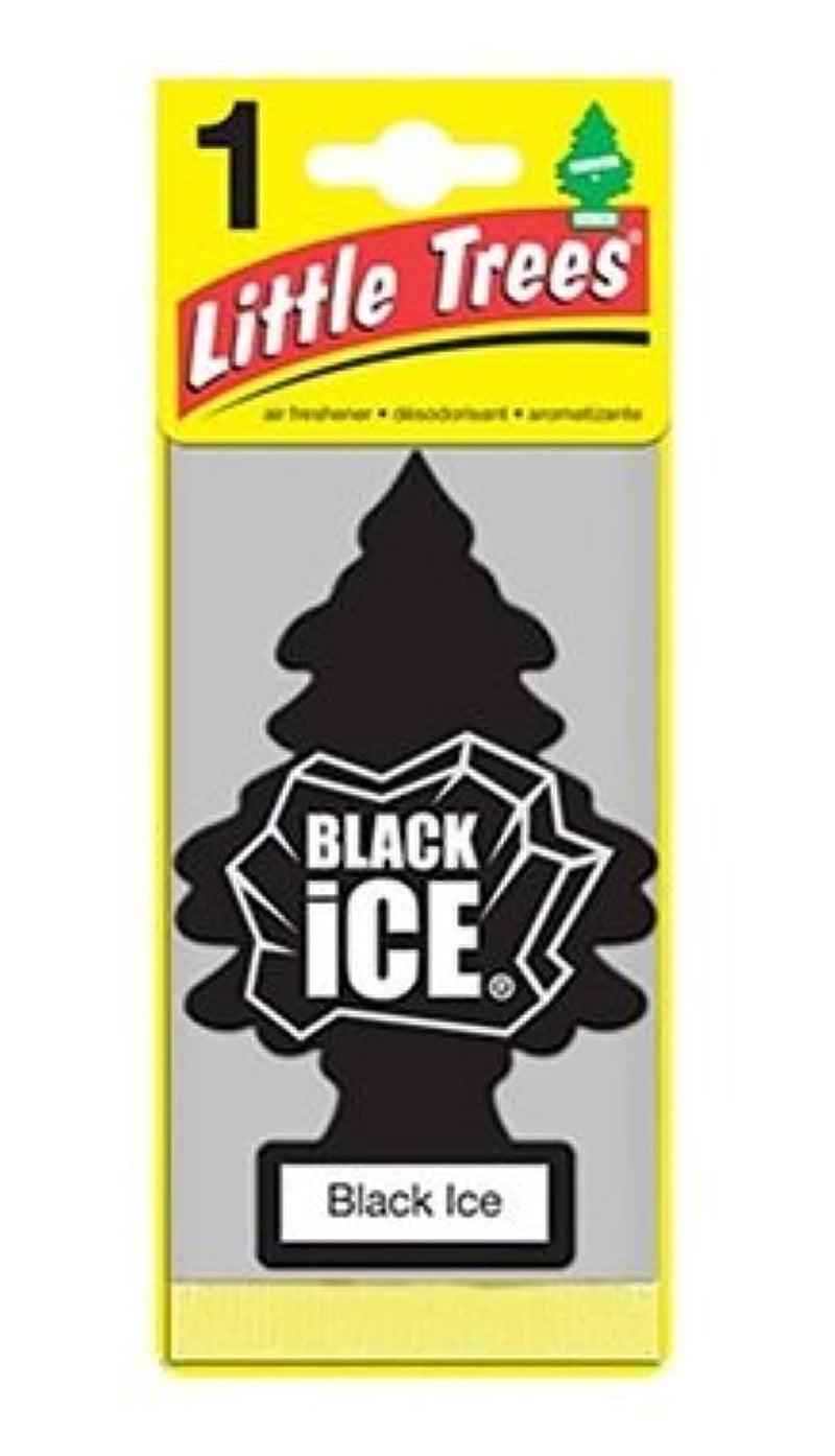 Little Trees لِتِل تريز معطر هواء السيارة | شجرة ورقية معلقة للمنزل أو السيارة | الثلج الأسود | 1 عبوة - Image 5