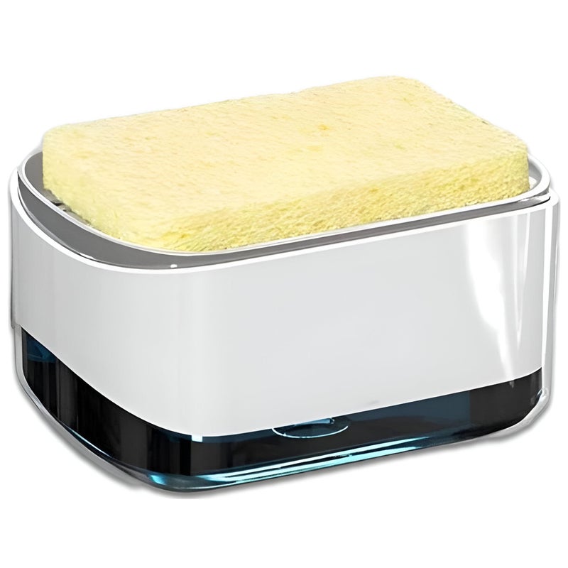 Sponge Holder - Stylish Liquid Soap Dispenser Featuring Practical Sponge Holder, 330 ml Capacity for Kitchen and Dishwasher Efficiency, Easy to Refill and Use (1 pcs) - Image 1