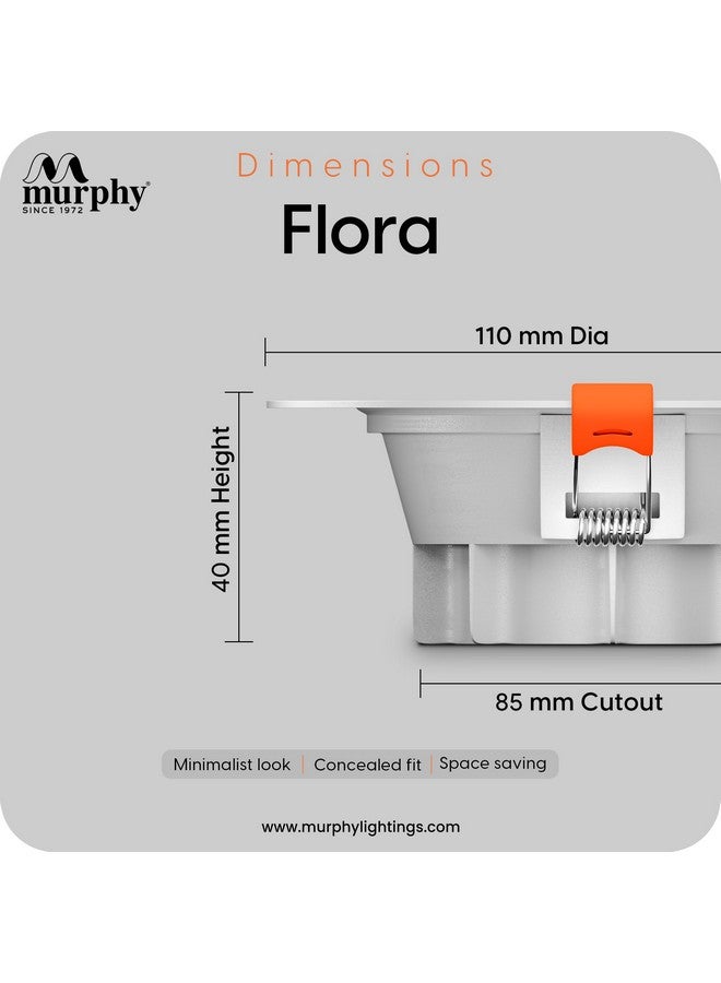 MURPHY Murphy Flora 7W LED Down Light, Cool White Light, Round, Pack of 10, Recessed Ceiling LED Light, Suited for 3 inch Junction Box (2 Years Warranty)  - Image 4