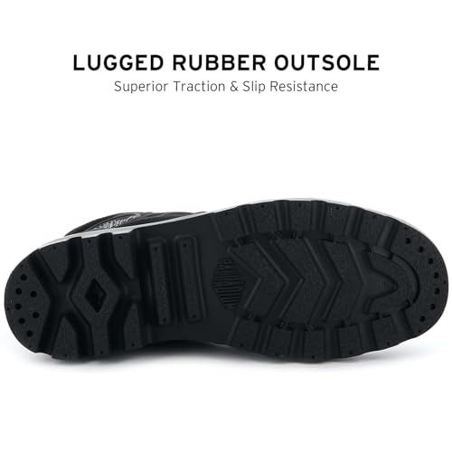 PALLADIUM حذاء بالاديوم للرجال بامبا هاي، حذاء قماش نباتي مزود بأربطة، أسود/أسود، 9 م - Image 5