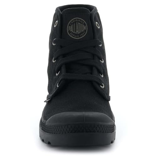 PALLADIUM حذاء بالاديوم للرجال بامبا هاي، حذاء قماش نباتي مزود بأربطة، أسود/أسود، 9 م - Image 3