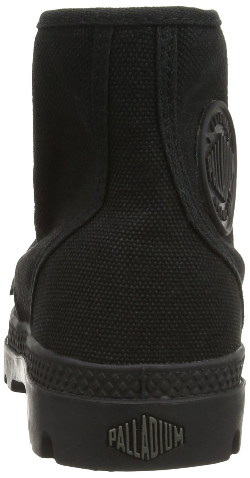 PALLADIUM حذاء بالاديوم للرجال بامبا هاي، حذاء قماش نباتي مزود بأربطة، أسود/أسود، 9 م - Image 4