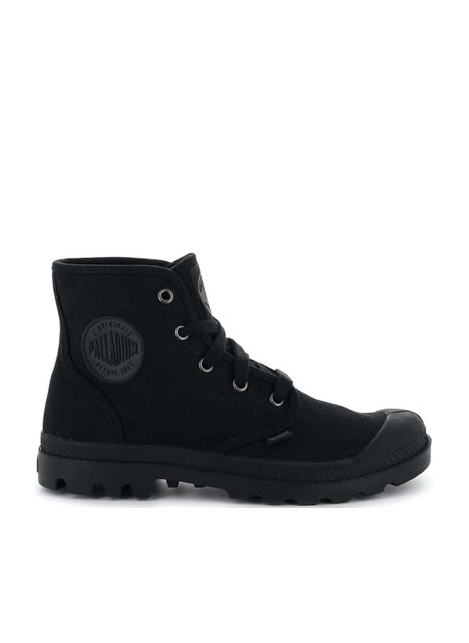 Palladium Men's Pampa Hi Boot, Vegan Canvas Lace Up Boot, Black/Black, 9 M - Image 1