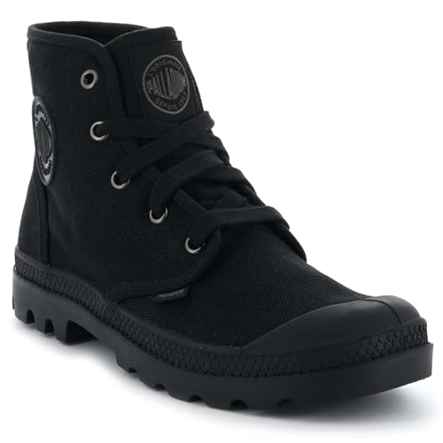 Palladium Men's Pampa Hi Boot, Vegan Canvas Lace Up Boot, Black/Black, 9 M - Image 2