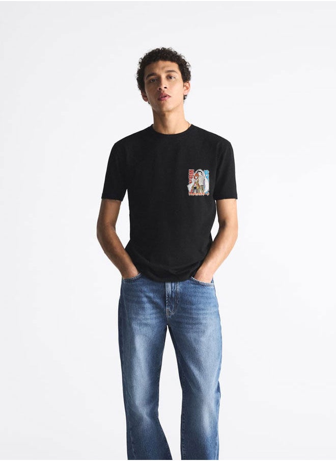LOUD UNIVERSE - Steins Gate Black Tshirt Steins Gate Black Tee Anime Love Tee Anime Couple Rintarou Okabe-kurisu makise - Image 1