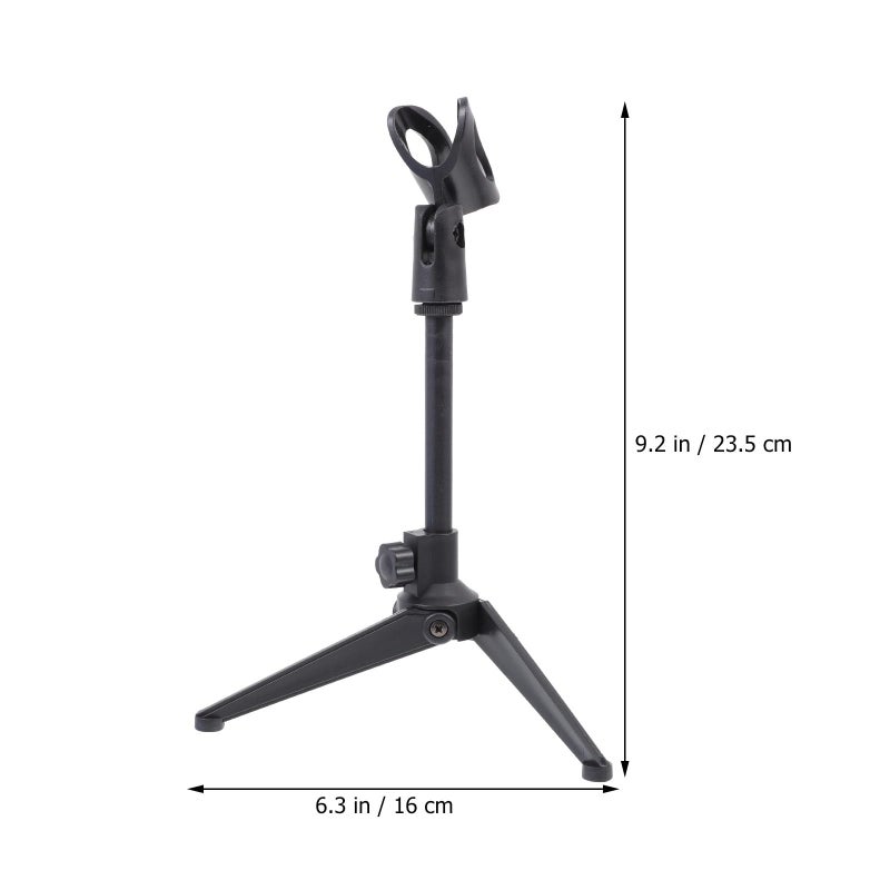 Universal Adjustable Desktop Microphone Stand Tripod Black For Recording Podcasting - Image 3