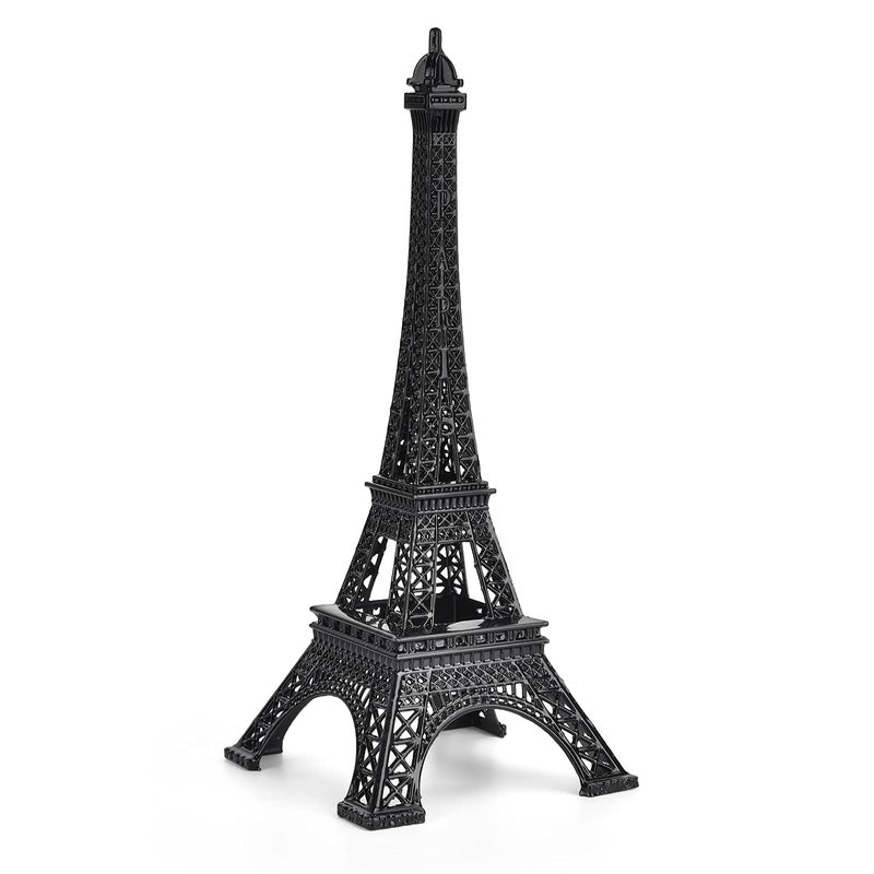 ESHATO ESHATO Black Metal Eiffel Tower Statue 10inch Decorative Figurine Replica Stand Holder for Cake Topper Table Decor Gift Party Home Decoration 