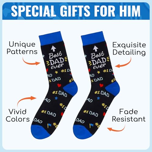 Happy Pop HAPPYPOP Best Dad Ever Gifts - Birthday Gifts For Father Papa, Best Dad Socks - Image 4