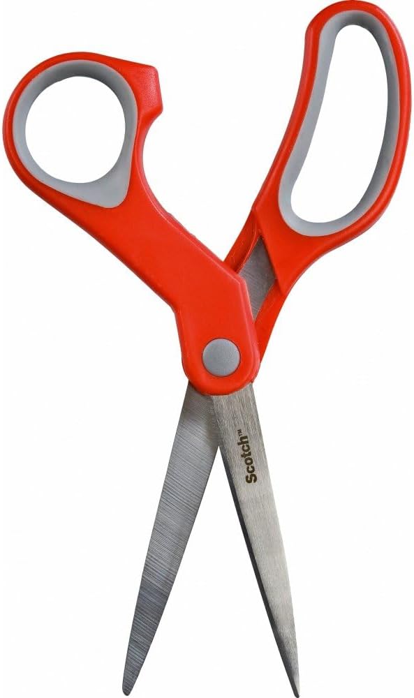 Scotch Universal Home & Office Scissors 8 in (20 cm) - Stainless Steel Blades - Red - Image 5