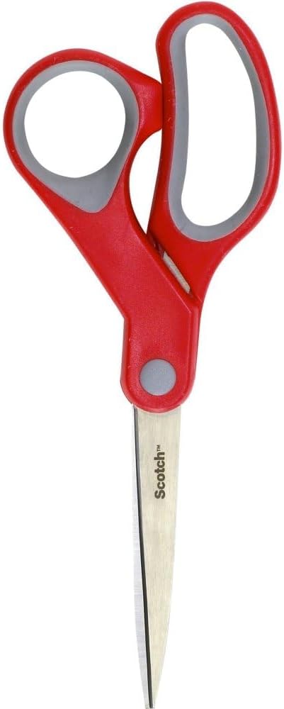 Scotch Universal Home & Office Scissors 8 in (20 cm) - Stainless Steel Blades - Red - Image 4