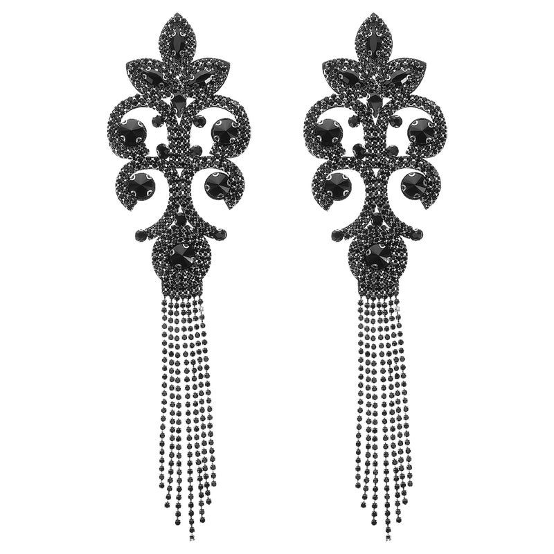 Fringe Trim Rhinestone Tassel Epaulettes Shoulder Enhancement For Creative Styling Costumes 2Pcs - Image 1