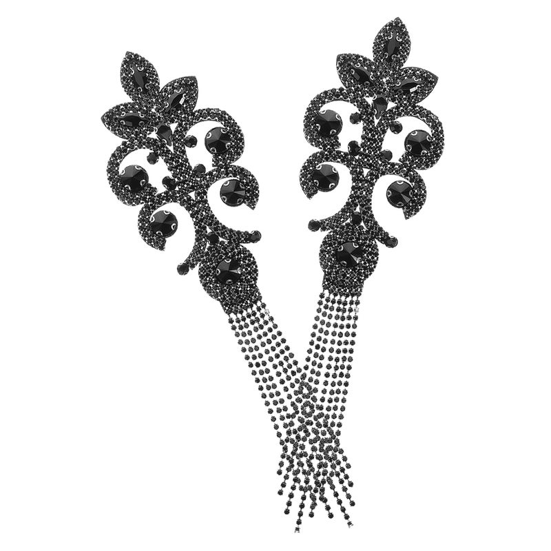 Fringe Trim Rhinestone Tassel Epaulettes Shoulder Enhancement For Creative Styling Costumes 2Pcs - Image 4