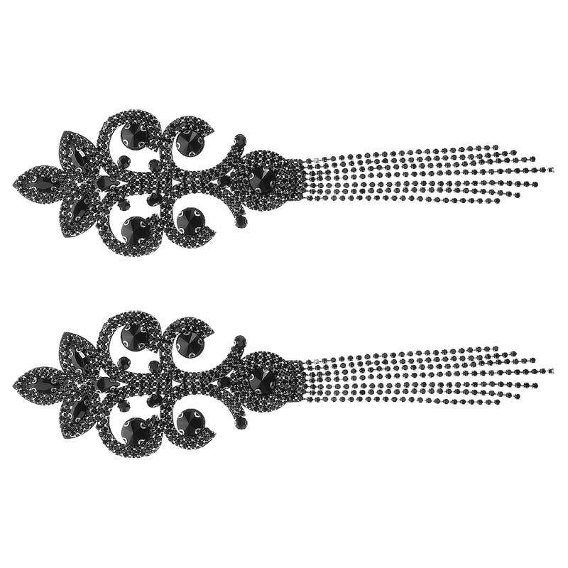 Fringe Trim Rhinestone Tassel Epaulettes Shoulder Enhancement For Creative Styling Costumes 2Pcs - Image 5