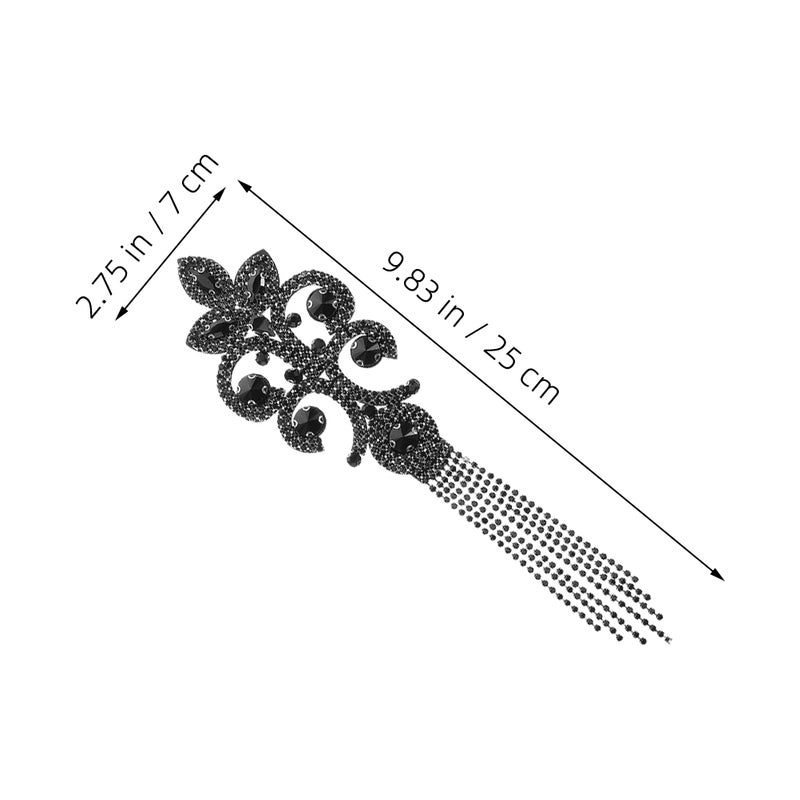 Fringe Trim Rhinestone Tassel Epaulettes Shoulder Enhancement For Creative Styling Costumes 2Pcs - Image 2