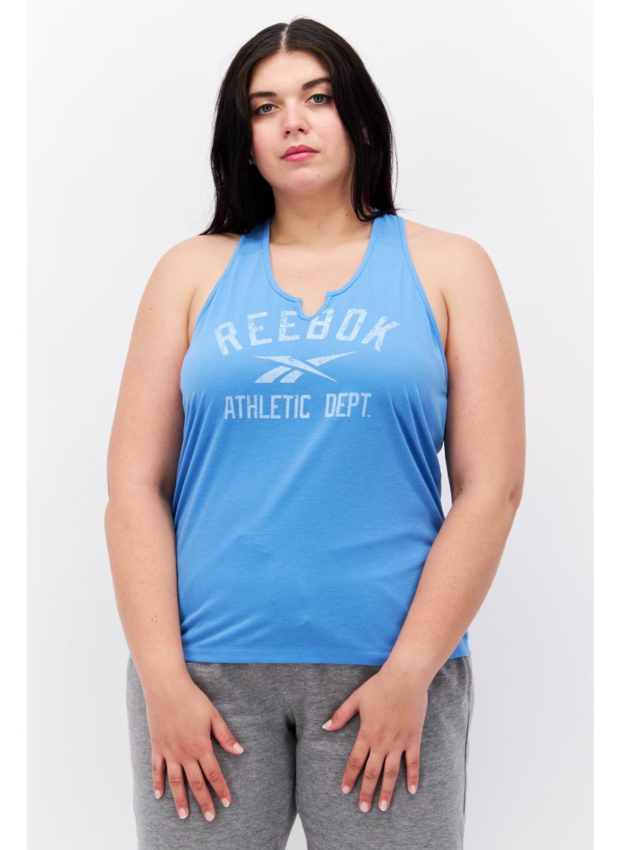 Reebok Women Sportwear Fit Sleeveless Training Top, Blue  - Image 1