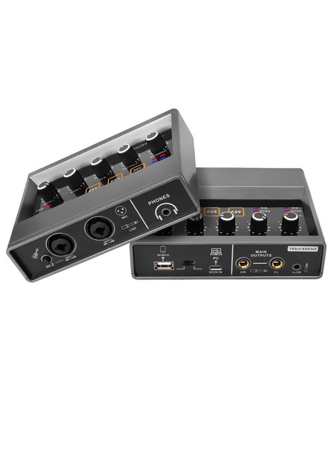 Audio Interface 2x2Computer Professional Audio Interface USB 2.0 with Touch Model Bit 48 kHz Music Interface with 48V Phantom Power for Live Streaming Podcasting Audio Interface for Mac PC