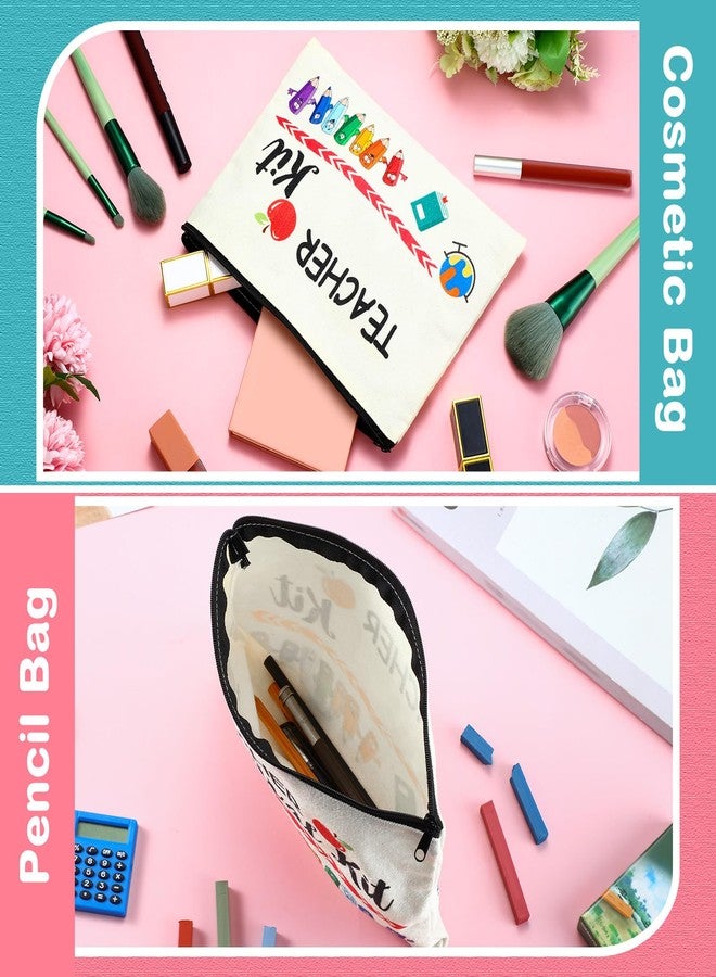 ميتلي مجموعة هدايا تقدير المعلمات من قطعتين من MTLEE، تتضمن حقيبة مكياج نسائية وحقيبة مستحضرات تجميل وسلسلة مفاتيح على شكل حرف R، هدية عيد الميلاد. - Image 4