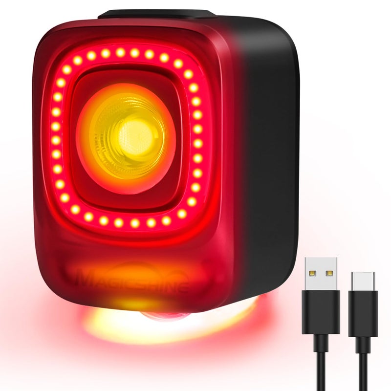 Magicshine SEEMEE 200 V3.0 USB C Rechargeable Bike Tail Lights,200 Lumens Max Output,360Â° Visibility Bicycle Lights, Smart Brake Sensor IPX6 Waterproof Rear Bike Lights 5 Modes for Road Urban Cyclists - Image 1