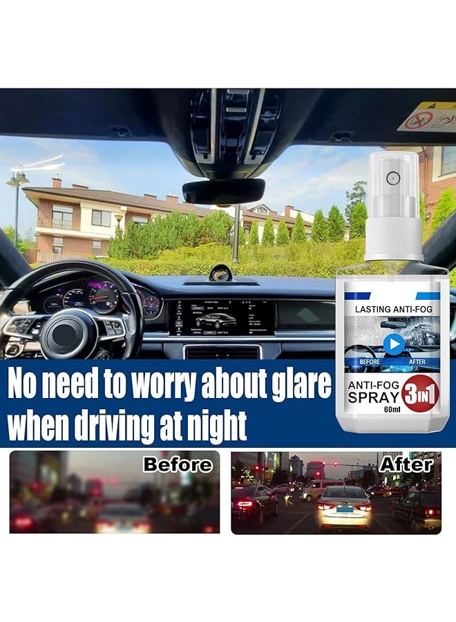 KASTWAVE Anti Fog Windshield & Glasses Spray,3-In-1 Anti Fog Spray,Car Antifog Spray,Automobile Glass Anti Fog Spray,Car Glass Anti-Fog Rainproof Spray,Windshield Anti-Fog Spray - Image 2