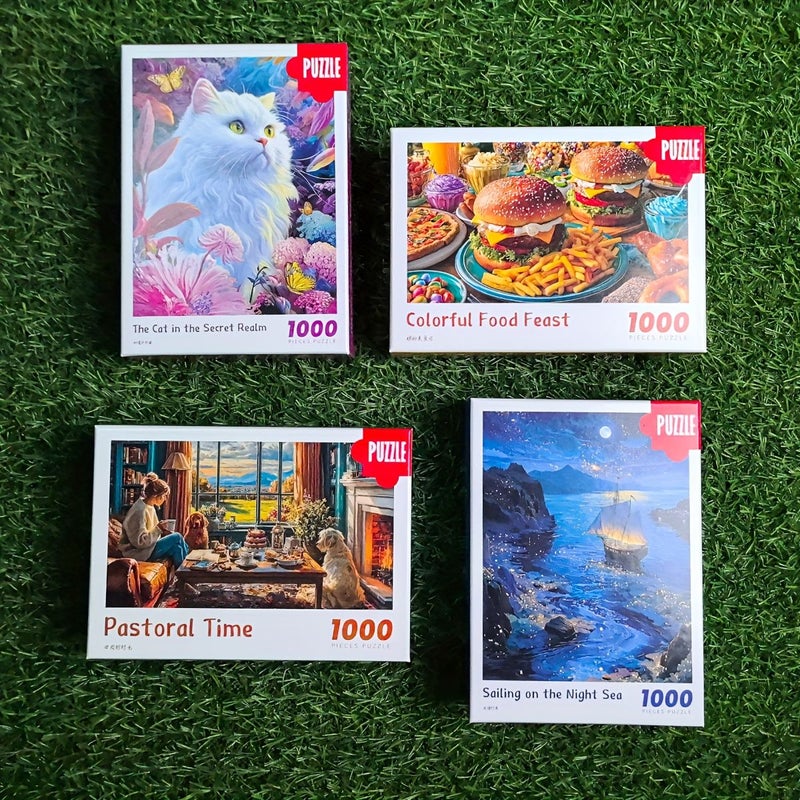 Sailing at Night Mini Puzzle 1000pc High Difficulty Durable Thick Paper Frameless Decorative Painting Gift - Image 1