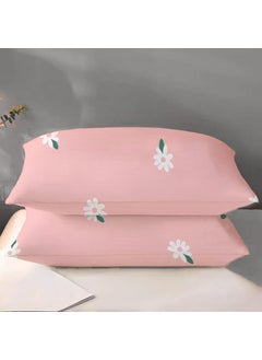 DREAMLET DREAMLET Prime Collections 180TC Glace Cotton Breathable Supersoft Wrinkelfree Double Fitted Bedsheet with 2 King Size Pillow Covers Pink Multi Fitted  - Image 3