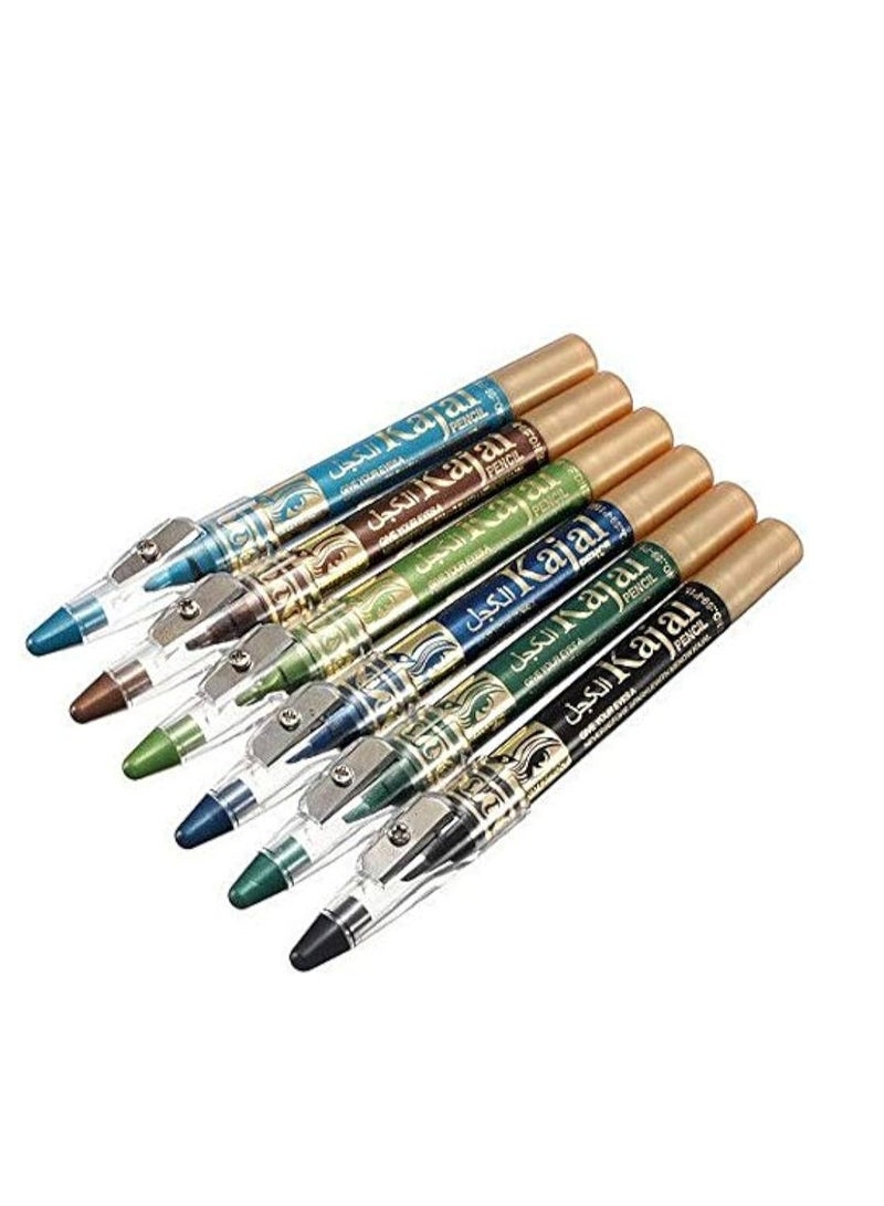 Generic A set of kohl pencils with a fixed sharpener, 6 pieces - Image 1