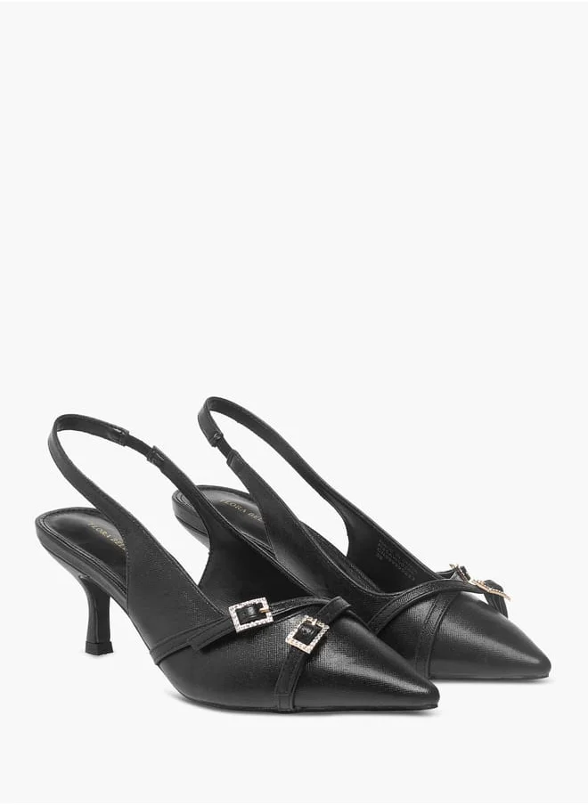 Flora Bella By Shoexpress Womens Embellished Slingback Shoes With Flared Heels Ramadan Collection