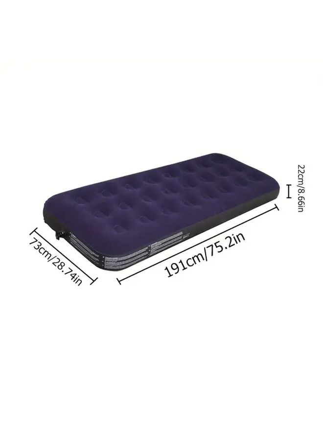 Durable PVC Inflatable Mattress 75.2x53.94 Inch Perfect for Camping Home Office Naps - Image 3