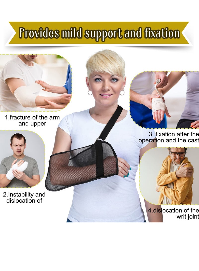 SOLARAE 2 Pcs Mesh Arm Shoulder Sling Adjustable Shoulder Immobilizer for Shower Breathable Rotator Cuff Solution Lightweight Shoulder Sling for Shower Brace Black Arm Supports for Supporting Elbow Wrist - Image 5