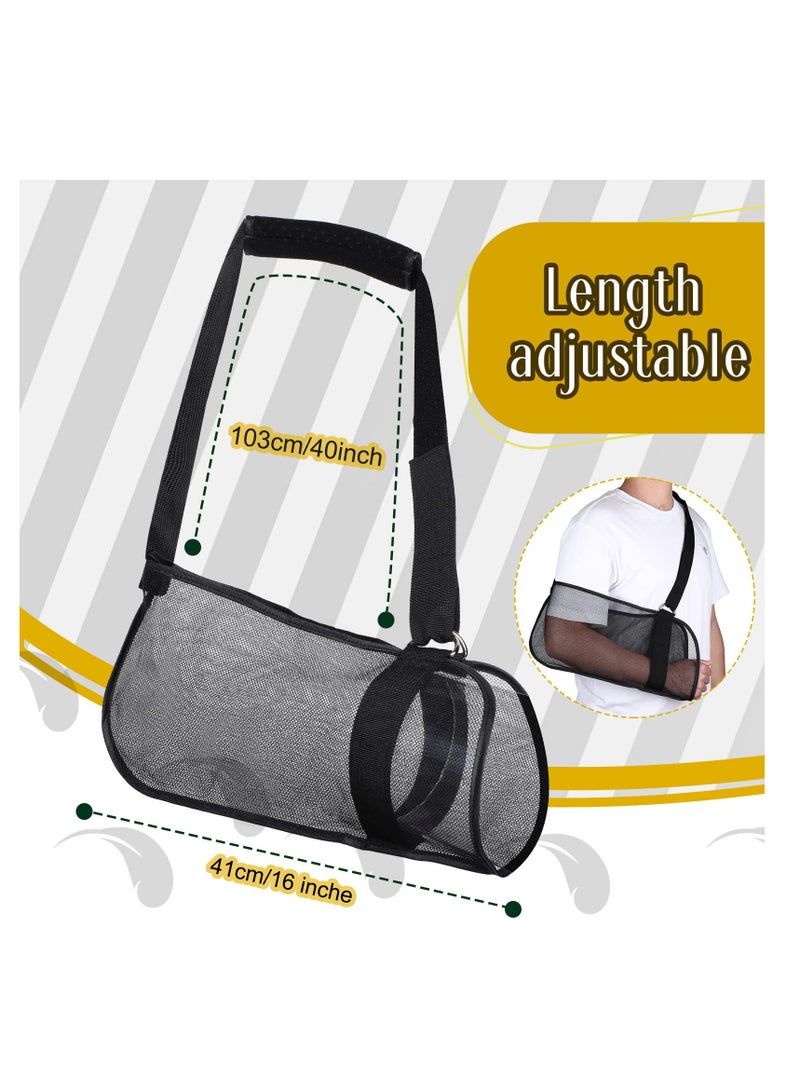 SOLARAE 2 Pcs Mesh Arm Shoulder Sling Adjustable Shoulder Immobilizer for Shower Breathable Rotator Cuff Solution Lightweight Shoulder Sling for Shower Brace Black Arm Supports for Supporting Elbow Wrist - Image 3