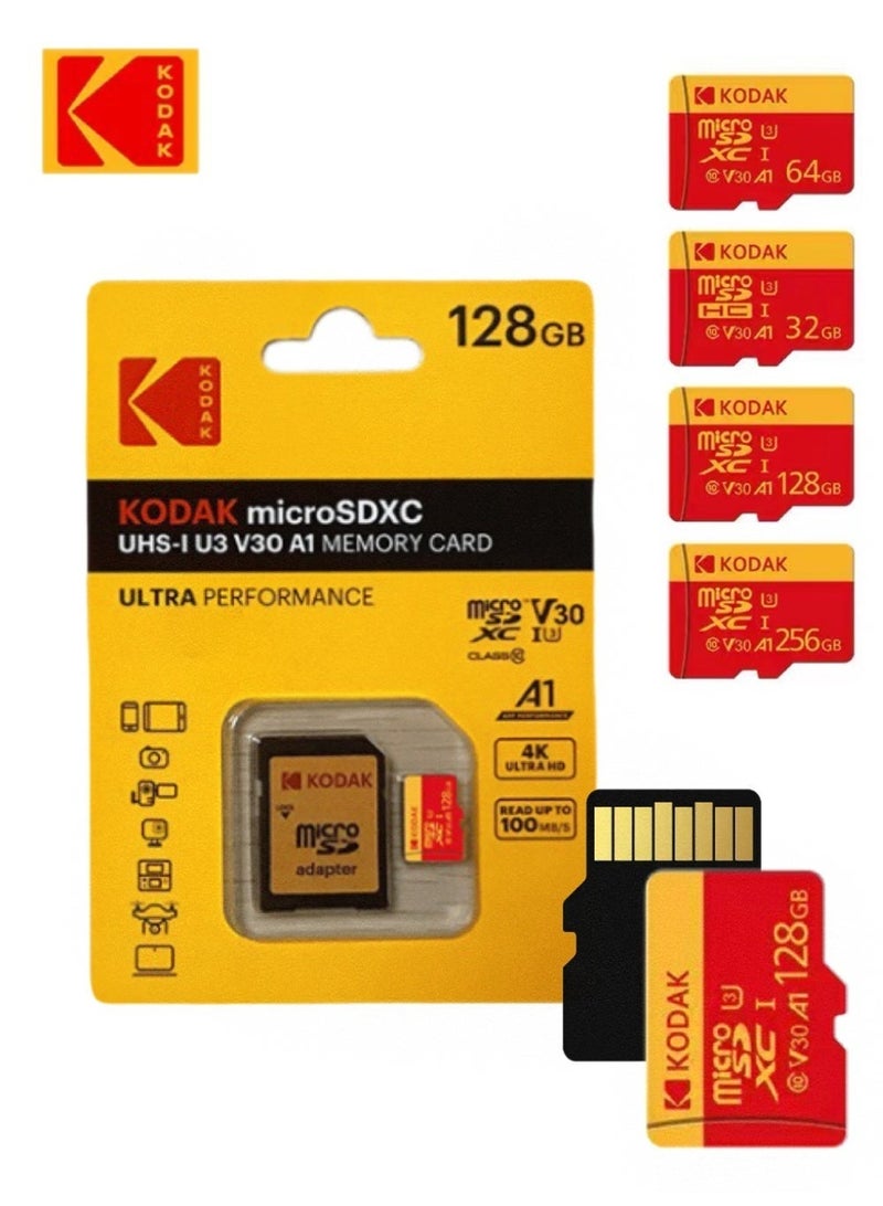Kodak U34K TF Red Card U3/V30/A1 High-Speed Memory Card 128G 4K Recording Supported 128 GB - Image 1