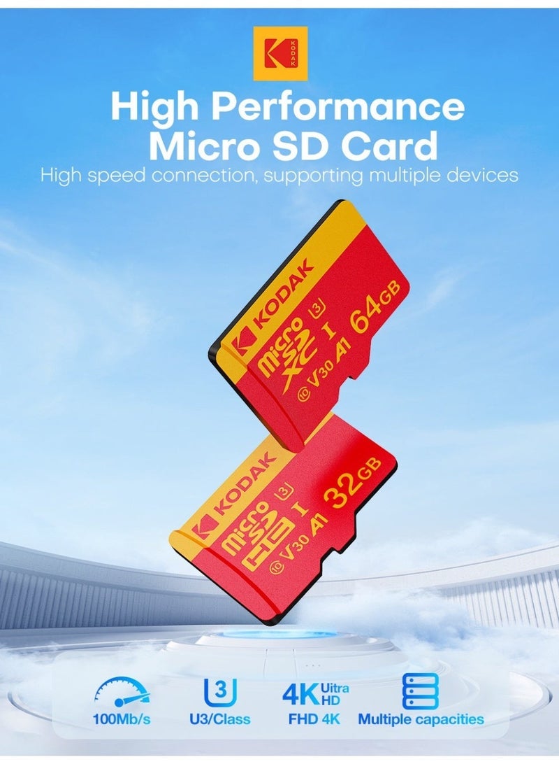 Kodak U34K TF Red Card U3/V30/A1 High-Speed Memory Card 128G 4K Recording Supported 128 GB - Image 3