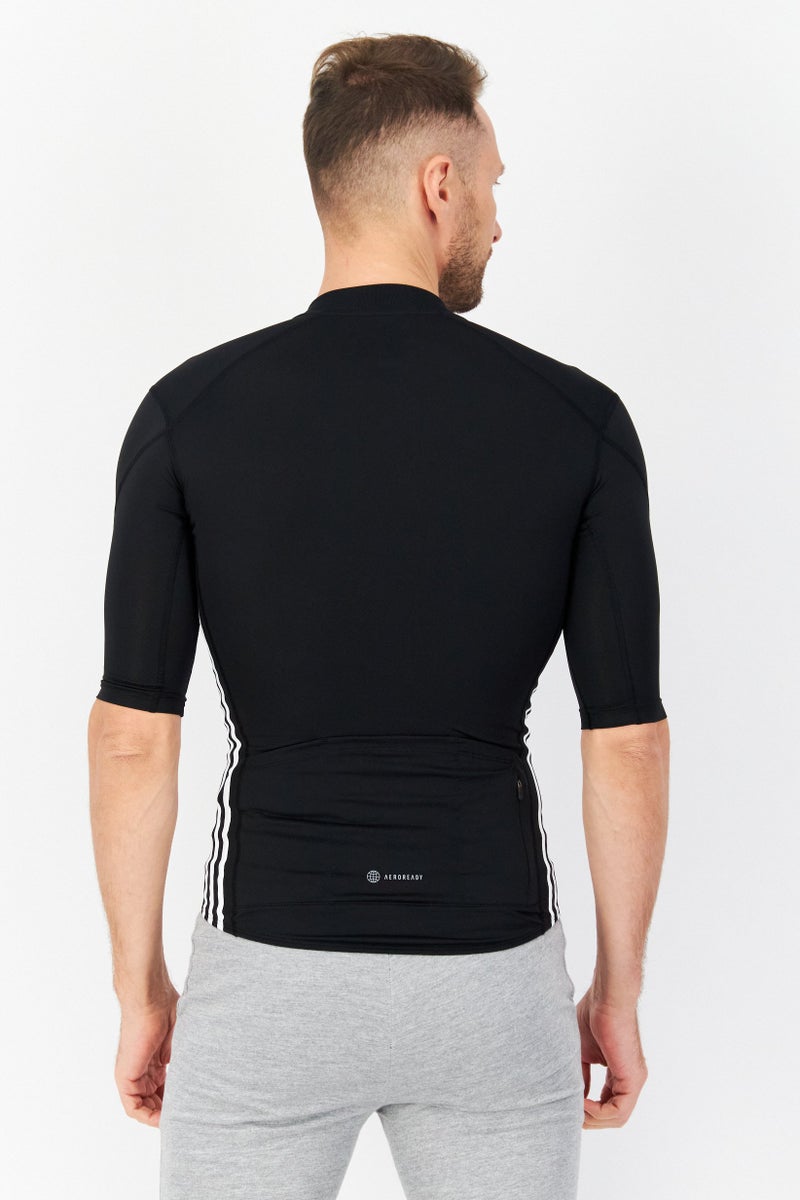 Adidas Men Sportswear Fit Brand Logo Training Jersey, Black/White  - Image 4