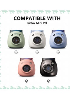 إكسفور حقيبة حمل لكاميرا Instax PAL، غطاء واقٍ من الجلد الصناعي بلون أخضر منقوش صغير الحجم مع حبل وسوار معصم، منظم تخزين محمول لكاميرا Fujifilm Instax PAL  - Image 2