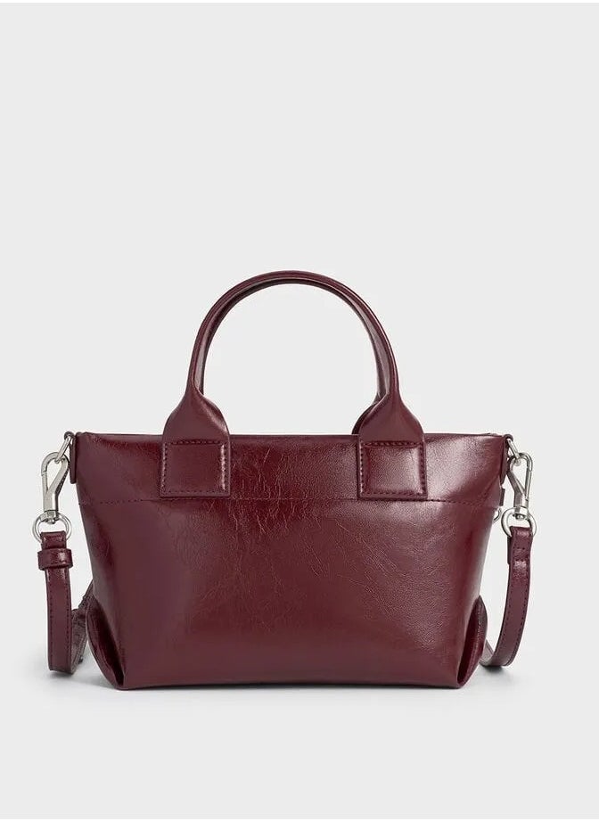 Charles & Keith Atwood Crinkle-Effect Chain-Embellished Tote Bag  - Image 3