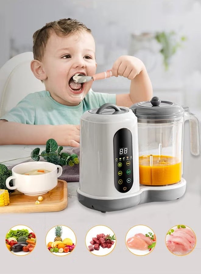 صانع طعام للأطفال 4 في 1، معالج طعام للأطفال متعدد الوظائف، خلاط وبخار، آلة طحن وهريس للأطفال، طهي وطحن تلقائي، خالي من مادة BPA. - Image 1