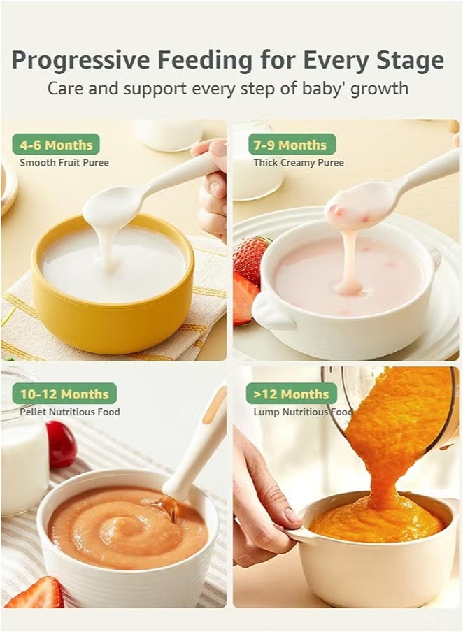 صانع طعام للأطفال 4 في 1، معالج طعام للأطفال متعدد الوظائف، خلاط وبخار، آلة طحن وهريس للأطفال، طهي وطحن تلقائي، خالي من مادة BPA. - Image 3