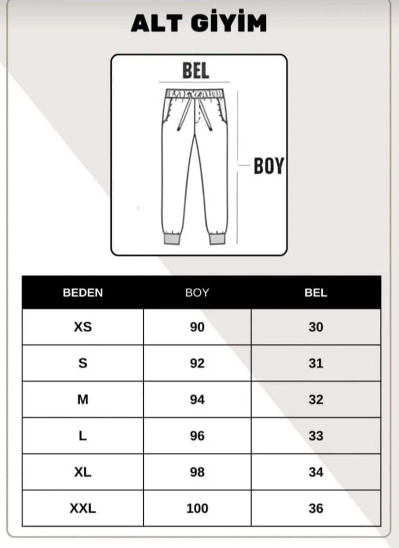 Verivay Unisex Jogger 2ip Knitted Fabric Tracksuit Bottom Gray Elastic Leg High Waist Tracksuit  - Image 3
