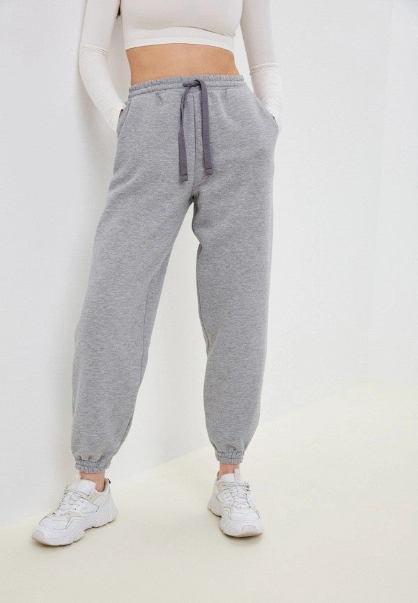 Verivay Unisex Jogger 2ip Knitted Fabric Tracksuit Bottom Gray Elastic Leg High Waist Tracksuit  - Image 1