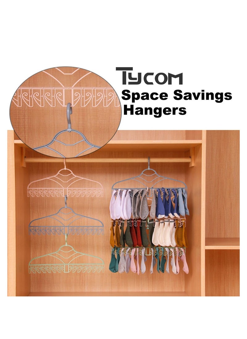 TYCOM Plastic Laundry Dryer Hanger Clips, Perfect for Socks, Underwear, Modern Nappies, Baby and Small Clothes, Durable Sturdy Grip Slip Resistant Drying Clothesline Pegs - Pink  - Image 3