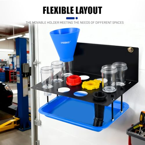 PESIKO Engine Oil Funnel Kit, No Spill Oil Change Funnel Kity with A Fixed Metal Storage Shelf Compatible with Toyota, GM, Honda, Subaru, Ford, Jeep and European, Etc - Image 3