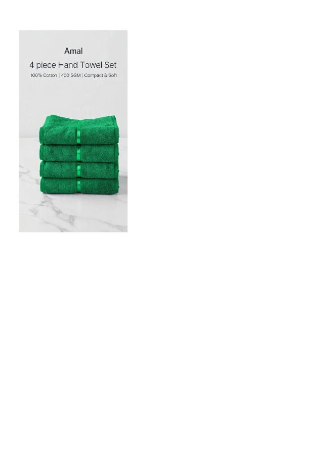 Amal 6 Piece Face Towel Set - 400 GSM 100% Cotton Emerald - Highly Absorbent - Image 1
