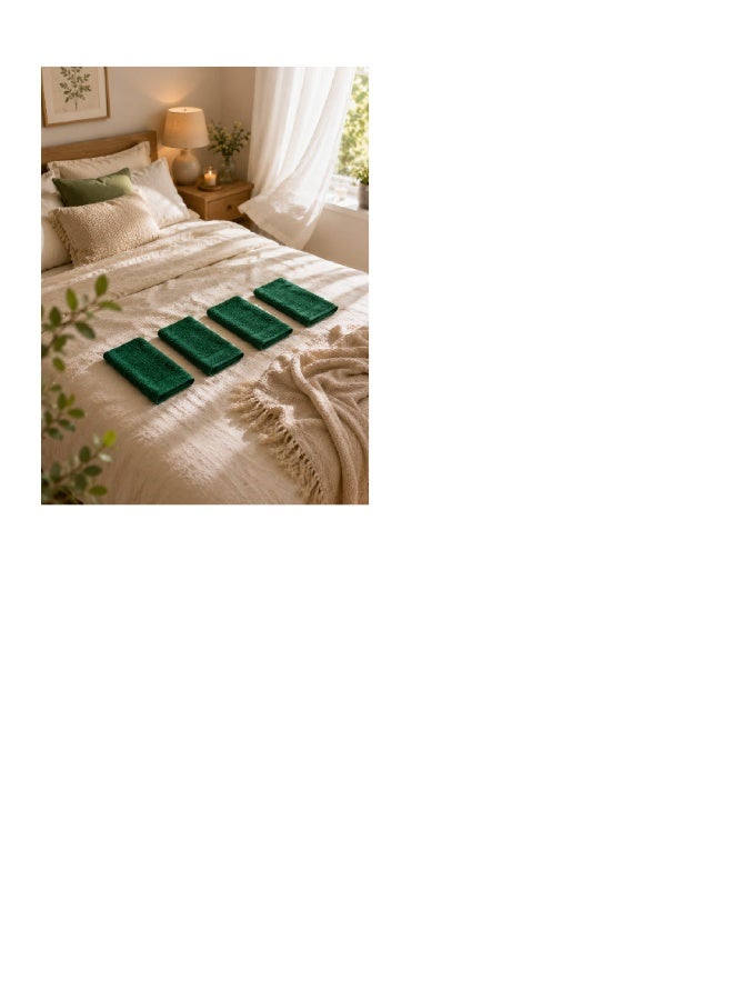 Amal 6 Piece Face Towel Set - 400 GSM 100% Cotton Emerald - Highly Absorbent - Image 3