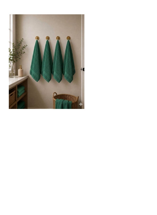 Amal 6 Piece Face Towel Set - 400 GSM 100% Cotton Emerald - Highly Absorbent - Image 2