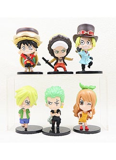 General 6-piece set of pirates One Piece figures toy dolls model cake ornaments car ornaments room decorations  - Image 1